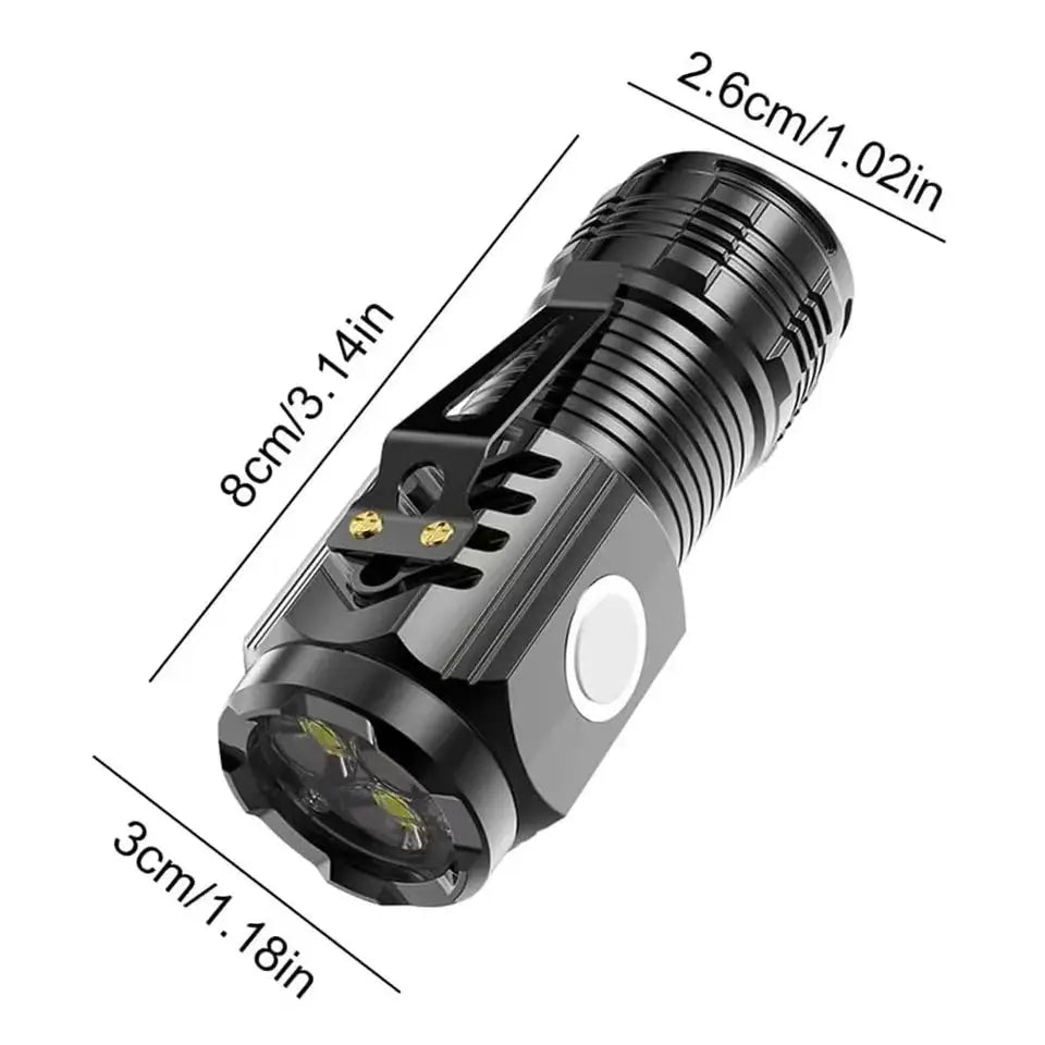 LED Strong Light Flashlight Rechargeable Multi functional for Long Range Portable Outdoor Home Mini Flashlight Cap Clip Light Humana Conditio LLC