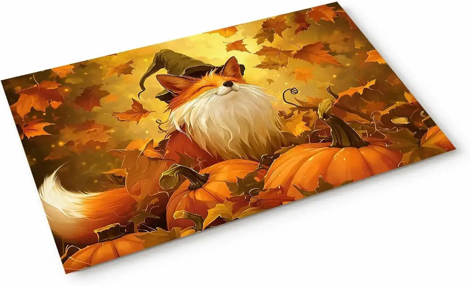 Fall Thanksgiving Animal Pumpkins Maple Leaves Entrance Doormat Decor Kitchen Corridor Balcony Rugs Bathroom Anti-slip Foot Mat Humana Conditio LLC