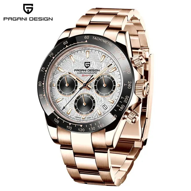 PAGANI DESIGN 2024 New PD-1644 Meteorite Dial Fashion Men Quartz Wristwatches 100M Sapphire Glass Chronograph relogio masculino Humana Conditio LLC