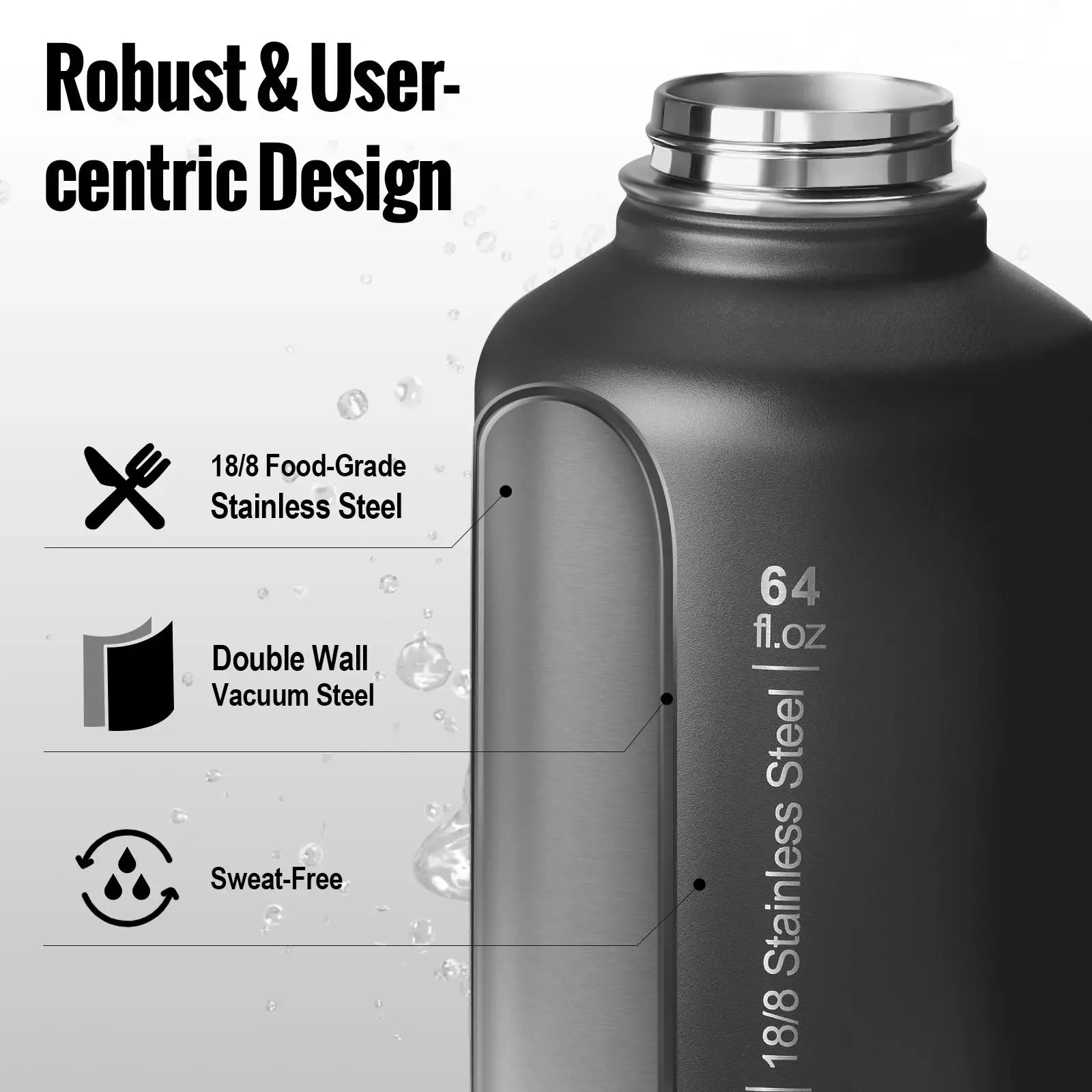 ONETIGRIS 64oz Insulated Water Bottle Humana Conditio LLC