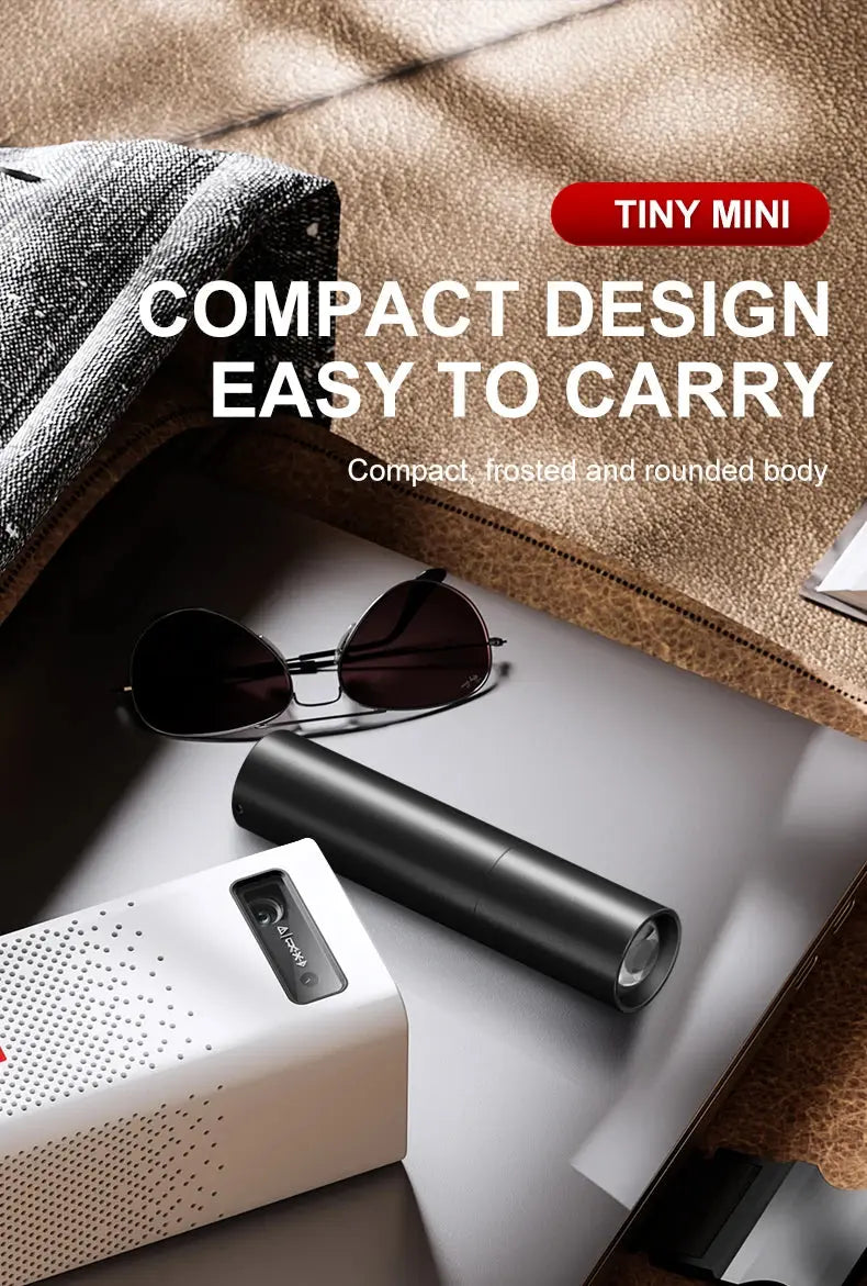 Mini Flashlight USB Rechargeable Aluminum Alloy Flashlight Super Bright LED Bead Adjustable Focus Long-range Portable Flashlight Humana Conditio LLC