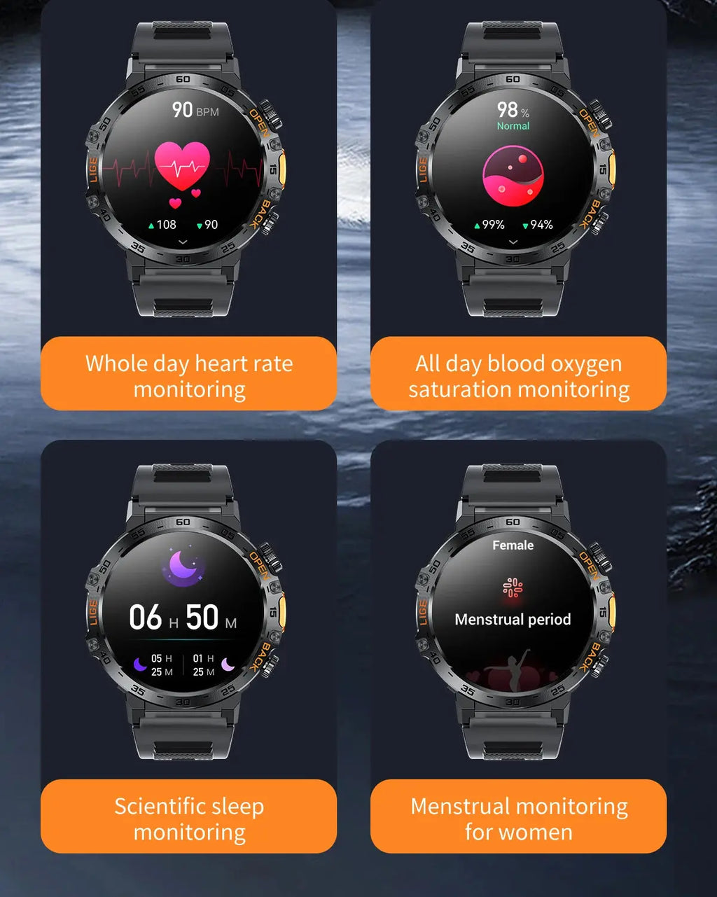 2025 Smart Watch Men 360*360 AMOLED HD Screen Waterproof Sports Fitness Watches Flashlight New Men Smartwatch For Andrio IOS Humana Conditio LLC