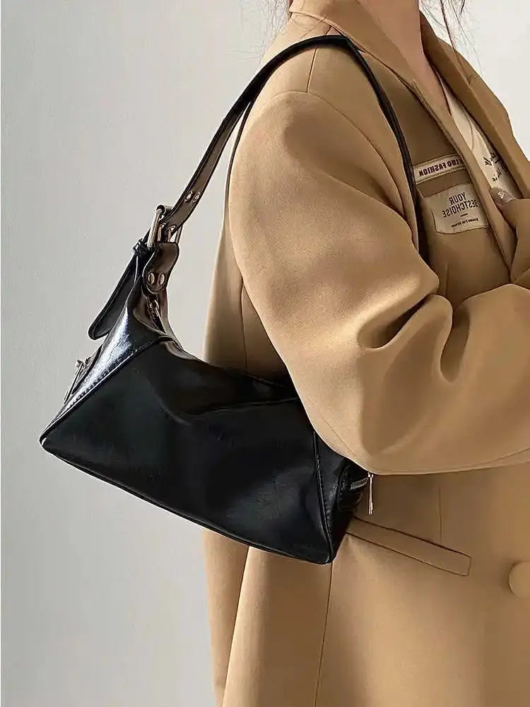 Vintage Y2K Women's Underarm Bags Pu Leather Hot Girls Shoulder Bag Casual Portable Female Tote Purse Crossbody Bag Handbags Humana Conditio LLC