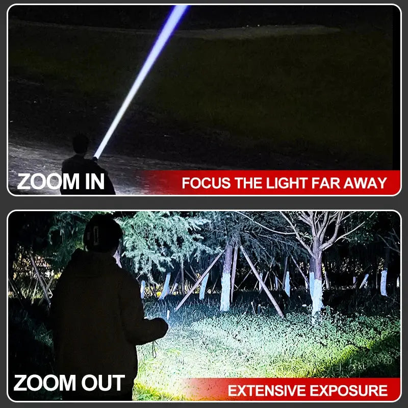 Mini Flashlight USB Rechargeable Aluminum Alloy Flashlight Super Bright LED Bead Adjustable Focus Long-range Portable Flashlight Humana Conditio LLC