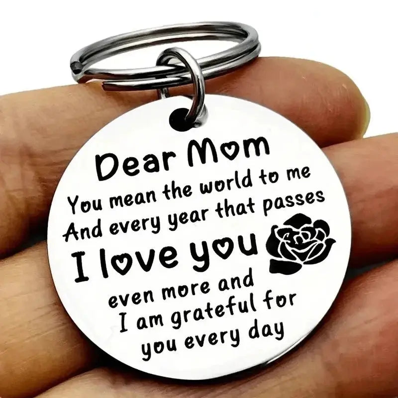 Stainless Steel 'Dear Mom I Love You' Keychain - Perfect Gift for Mother's Day, Birthday, Christmas, Thanksgiving Humana Conditio LLC