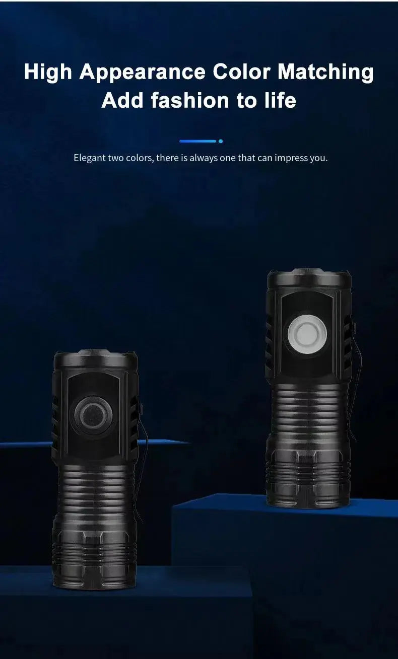 LED Strong Light Flashlight Rechargeable Multi functional for Long Range Portable Outdoor Home Mini Flashlight Cap Clip Light Humana Conditio LLC