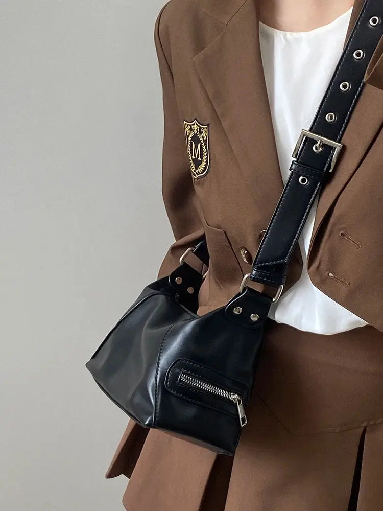 Vintage Y2K Women's Underarm Bags Pu Leather Hot Girls Shoulder Bag Casual Portable Female Tote Purse Crossbody Bag Handbags Humana Conditio LLC