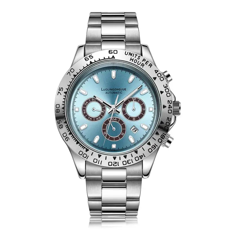 Meteorite Di Series Business Men's Mechanical Watch, Three-Eye Six-Hand Multi-Function Fully Automatic Mechanical Watch, Men's Watch with Skeleton Design, Fashionable Business Casual Watch, High-End Gift Humana Conditio LLC