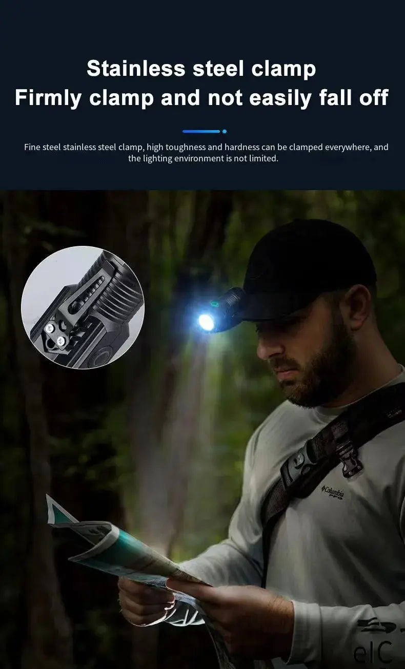 LED Strong Light Flashlight Rechargeable Multi functional for Long Range Portable Outdoor Home Mini Flashlight Cap Clip Light Humana Conditio LLC
