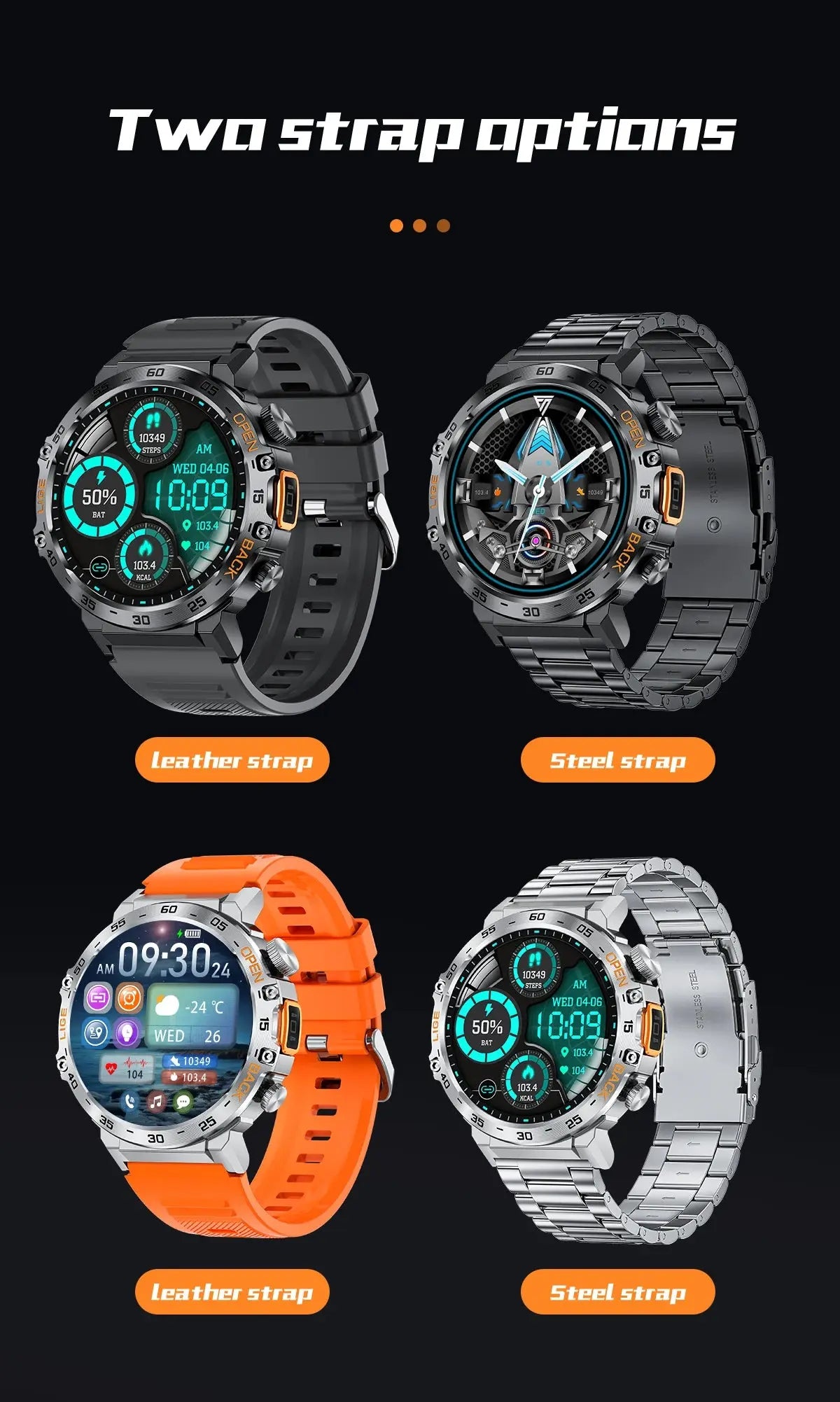 2025 Smart Watch Men 360*360 AMOLED HD Screen Waterproof Sports Fitness Watches Flashlight New Men Smartwatch For Andrio IOS Humana Conditio LLC