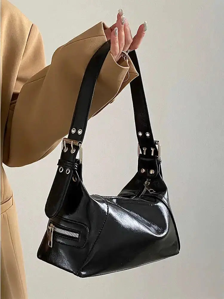 Vintage Y2K Women's Underarm Bags Pu Leather Hot Girls Shoulder Bag Casual Portable Female Tote Purse Crossbody Bag Handbags Humana Conditio LLC