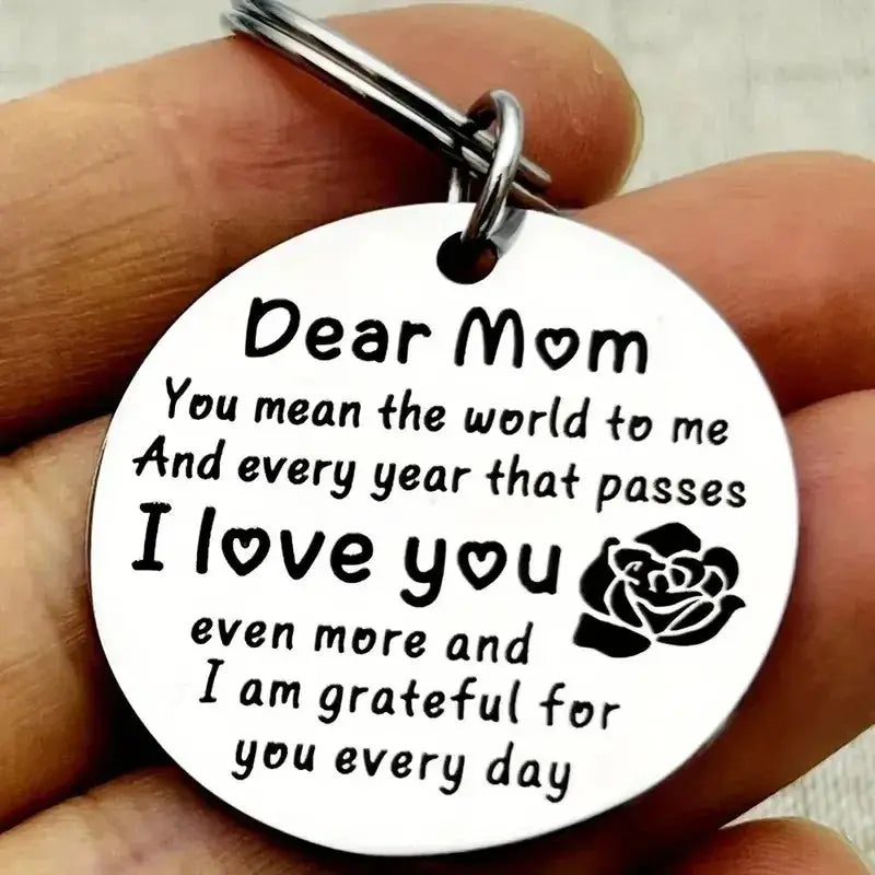 Stainless Steel 'Dear Mom I Love You' Keychain - Perfect Gift for Mother's Day, Birthday, Christmas, Thanksgiving Humana Conditio LLC