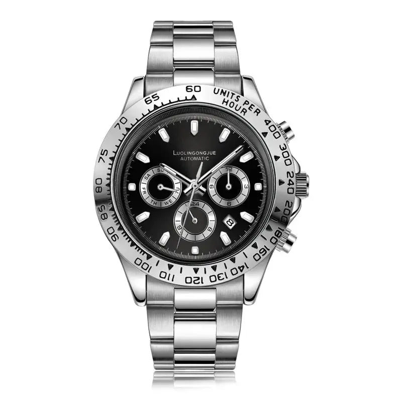 Meteorite Di Series Business Men's Mechanical Watch, Three-Eye Six-Hand Multi-Function Fully Automatic Mechanical Watch, Men's Watch with Skeleton Design, Fashionable Business Casual Watch, High-End Gift Humana Conditio LLC