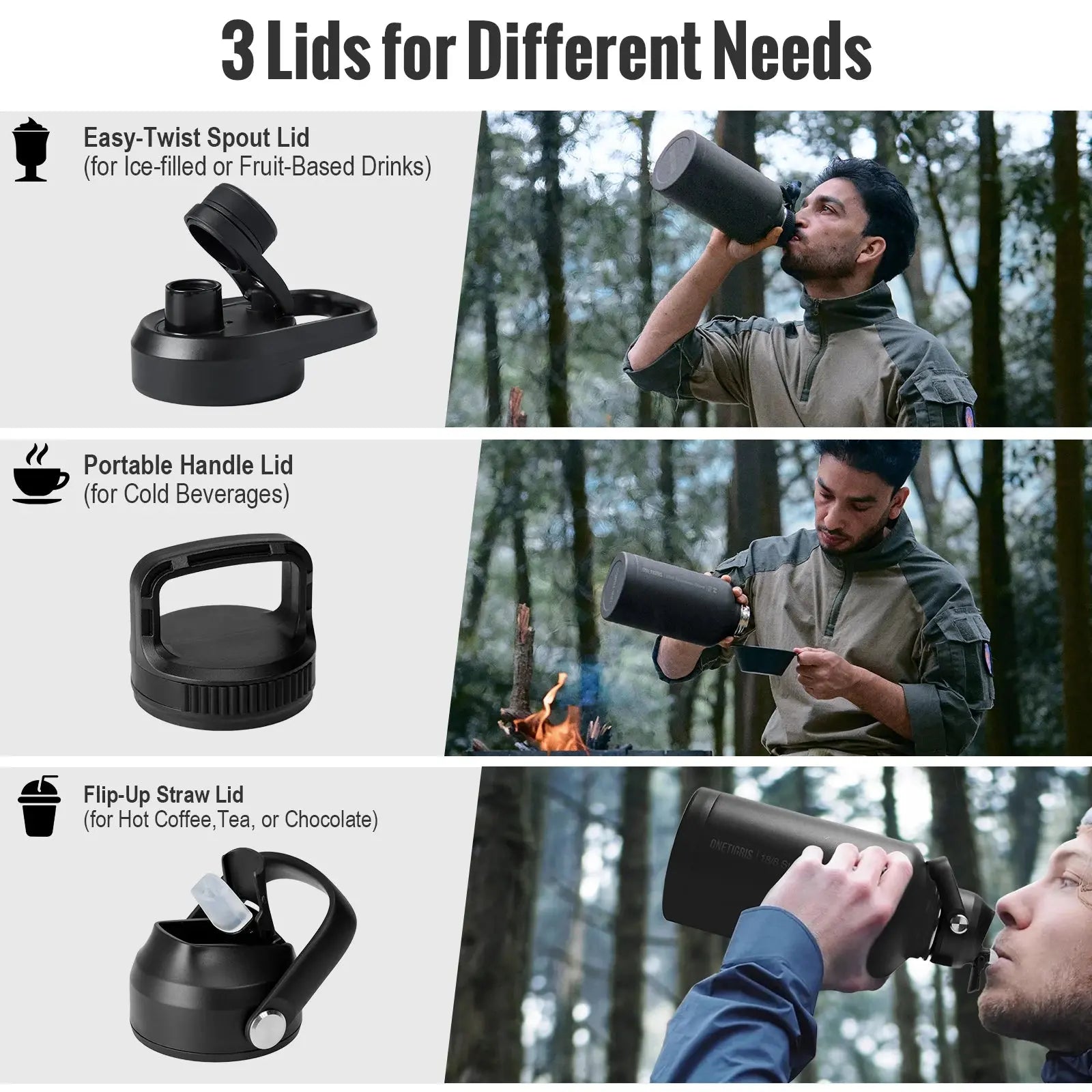 ONETIGRIS 64oz Insulated Water Bottle Humana Conditio LLC