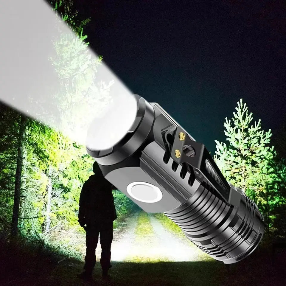 LED Strong Light Flashlight Rechargeable Multi functional for Long Range Portable Outdoor Home Mini Flashlight Cap Clip Light Humana Conditio LLC