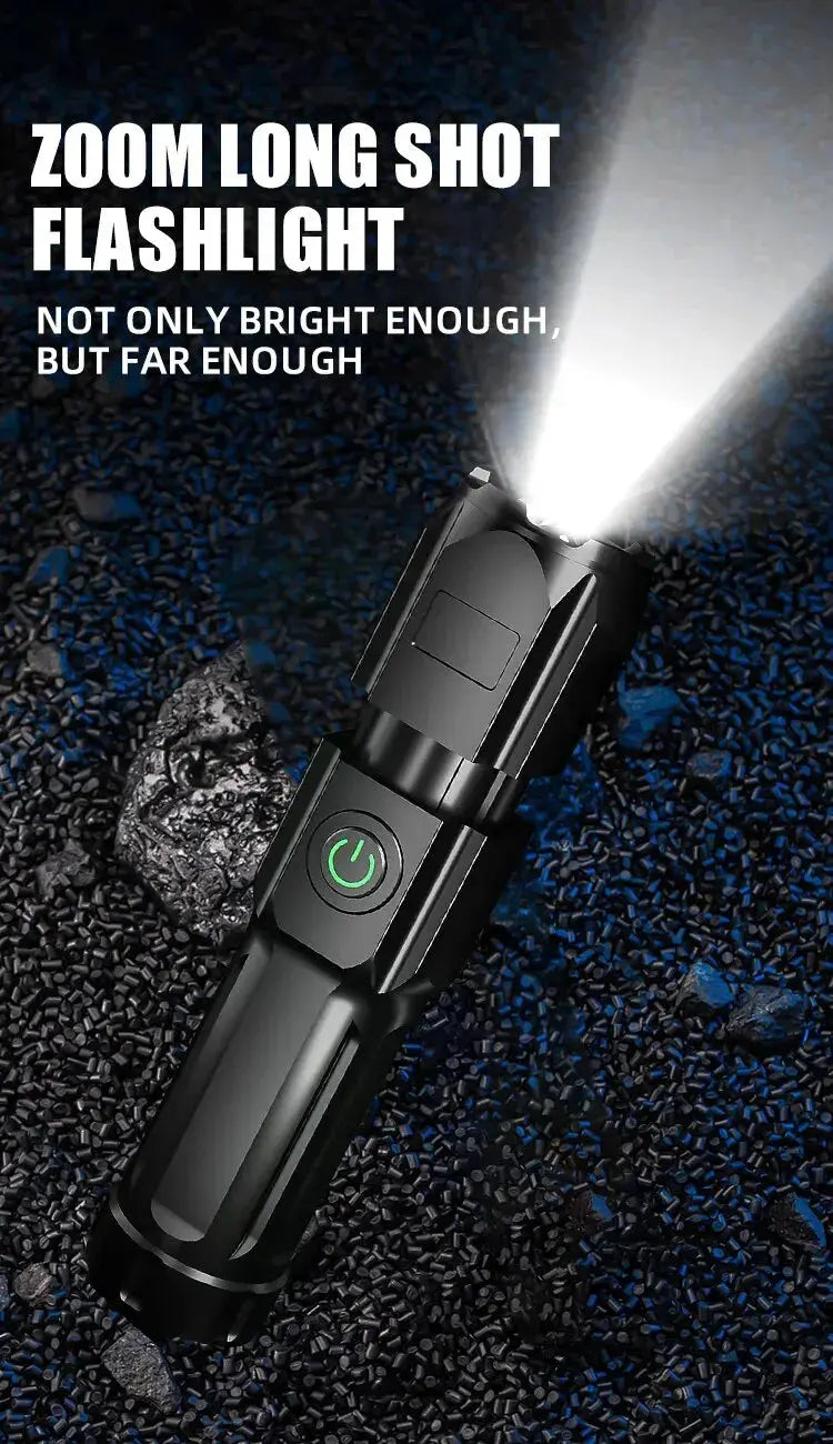 Powerful LED Flashlight 100000 Lumen Tactical Flashlights Rechargeable USB 18650 Waterproof Zoom Fishing Hunting LED Flashlight Humana Conditio LLC