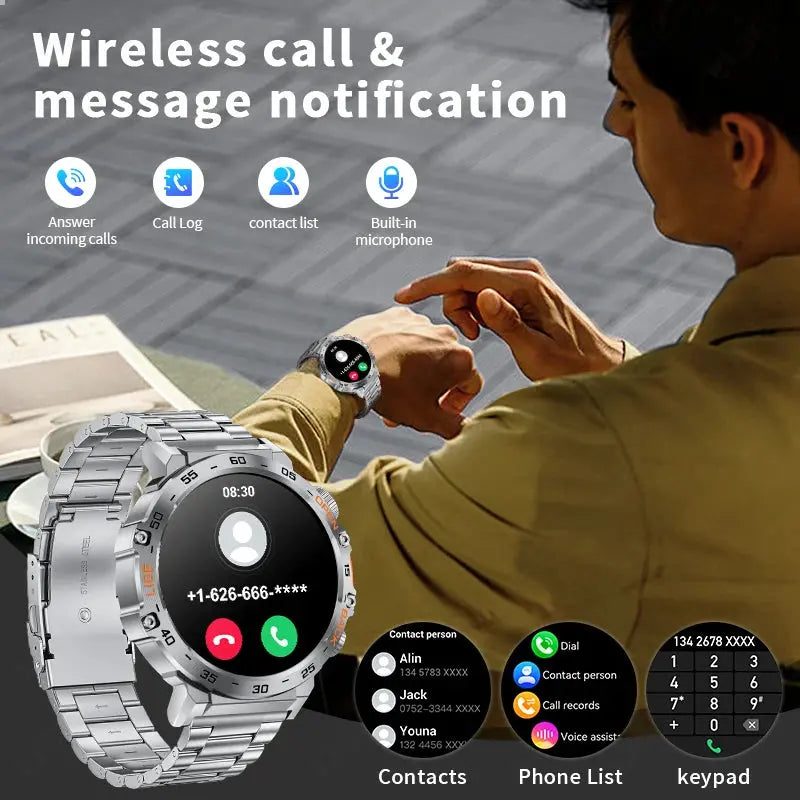 2025 Smart Watch Men 360*360 AMOLED HD Screen Waterproof Sports Fitness Watches Flashlight New Men Smartwatch For Andrio IOS Humana Conditio LLC