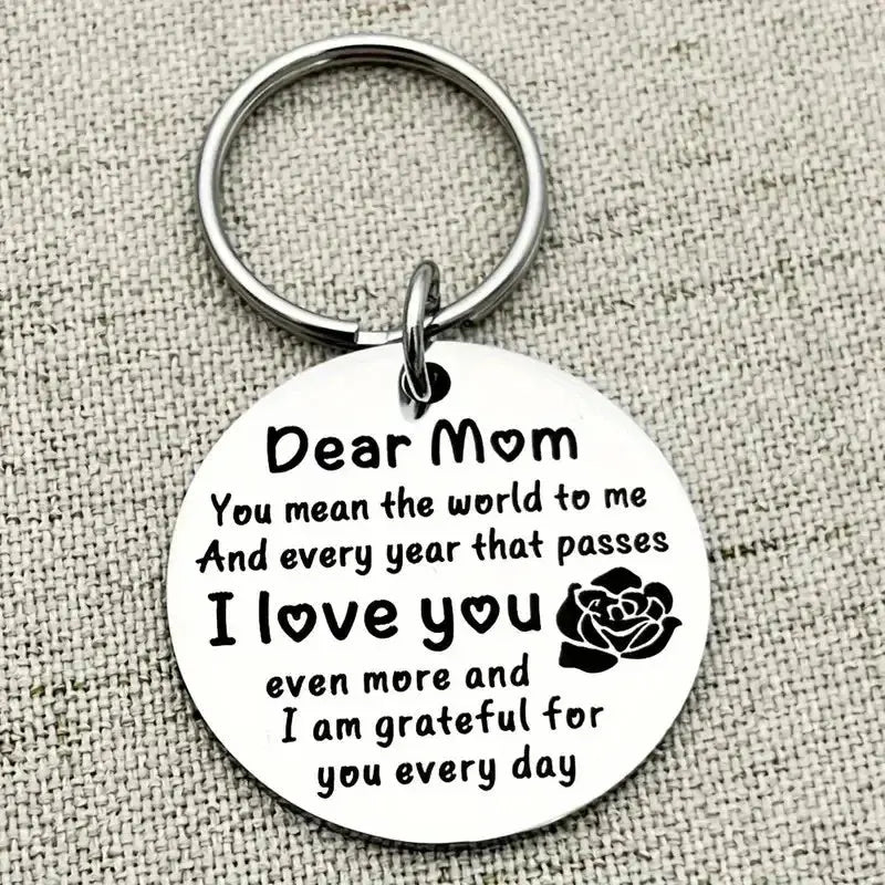 Stainless Steel 'Dear Mom I Love You' Keychain - Perfect Gift for Mother's Day, Birthday, Christmas, Thanksgiving Humana Conditio LLC