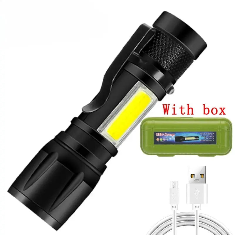 Rechargeable LED Flashlight Zoomable Torch with LCD Display 3 Modes Waterproof High Power Hand Light Outdoor Wilderness Camping Humana Conditio LLC