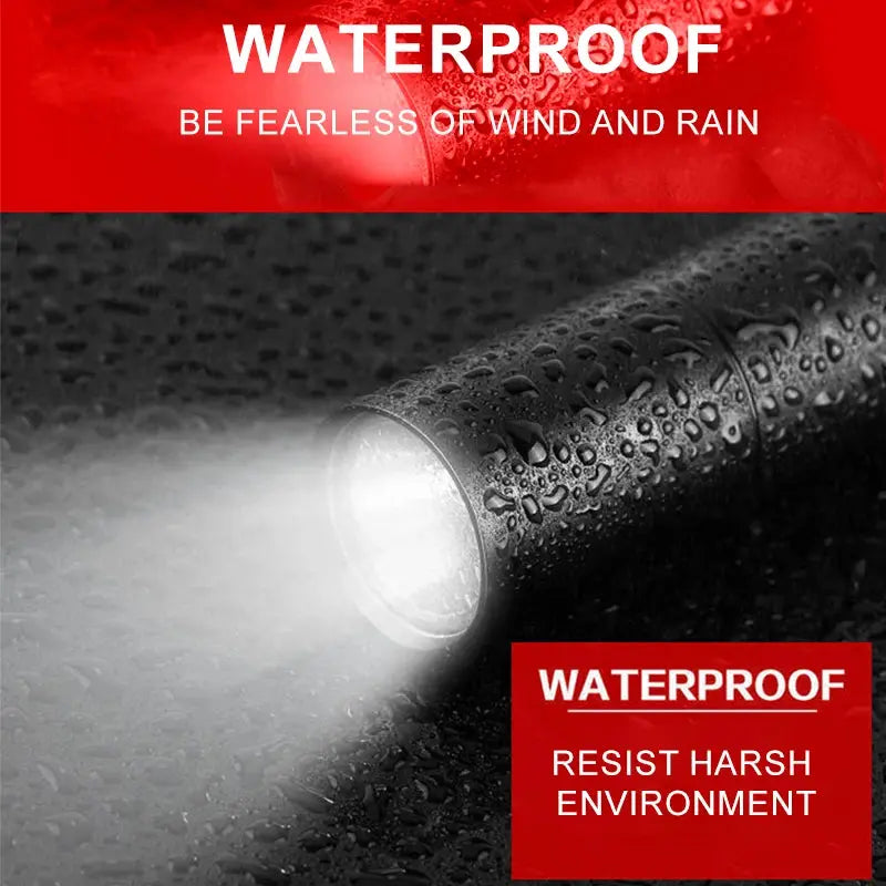 Mini Flashlight USB Rechargeable Aluminum Alloy Flashlight Super Bright LED Bead Adjustable Focus Long-range Portable Flashlight Humana Conditio LLC