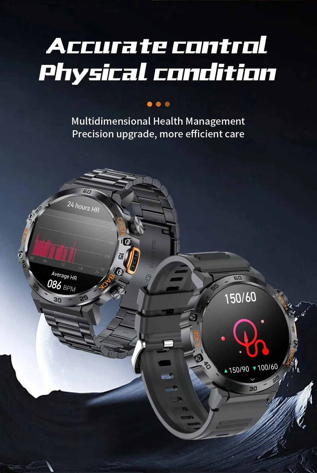 2025 Smart Watch Men 360*360 AMOLED HD Screen Waterproof Sports Fitness Watches Flashlight New Men Smartwatch For Andrio IOS Humana Conditio LLC