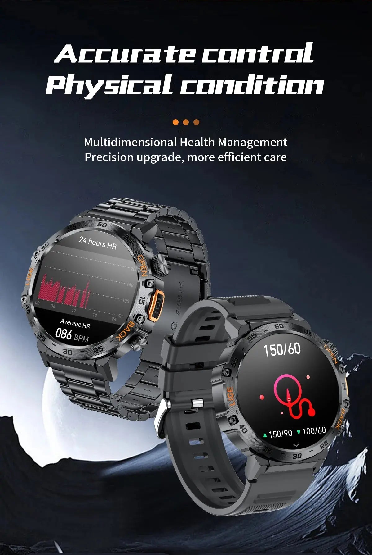2025 Smart Watch Men 360*360 AMOLED HD Screen Waterproof Sports Fitness Watches Flashlight New Men Smartwatch For Andrio IOS Humana Conditio LLC