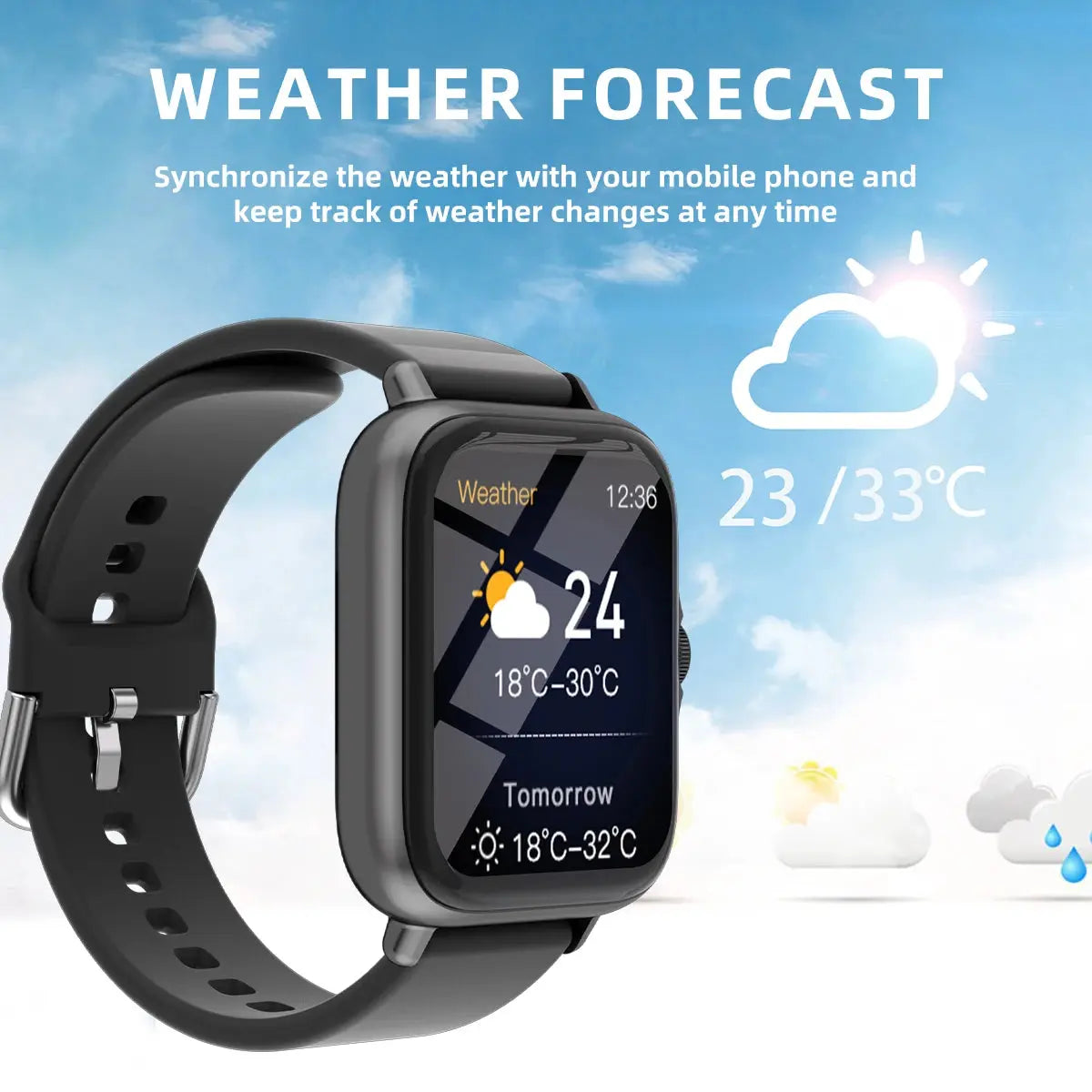 1.83'' Waterproof Smart Watch with Message Answer Call Sleep Monitoring Sports Pedometer Information Alerts For iPhone Android Humana Conditio LLC