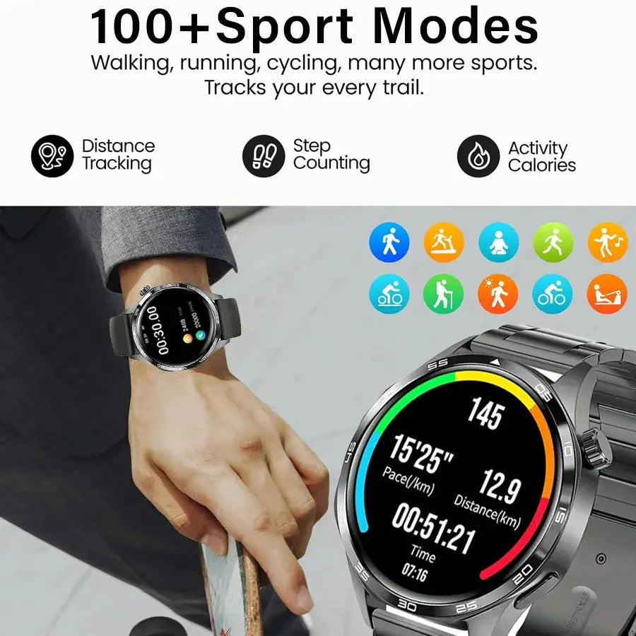 Smart Watches for Men, 1.52" HD AMOLED Fitness Tracker with 110+ Sport Modes, 24/7 Heart Rate Sleep Monitor , IP68 Waterproof Humana Conditio LLC