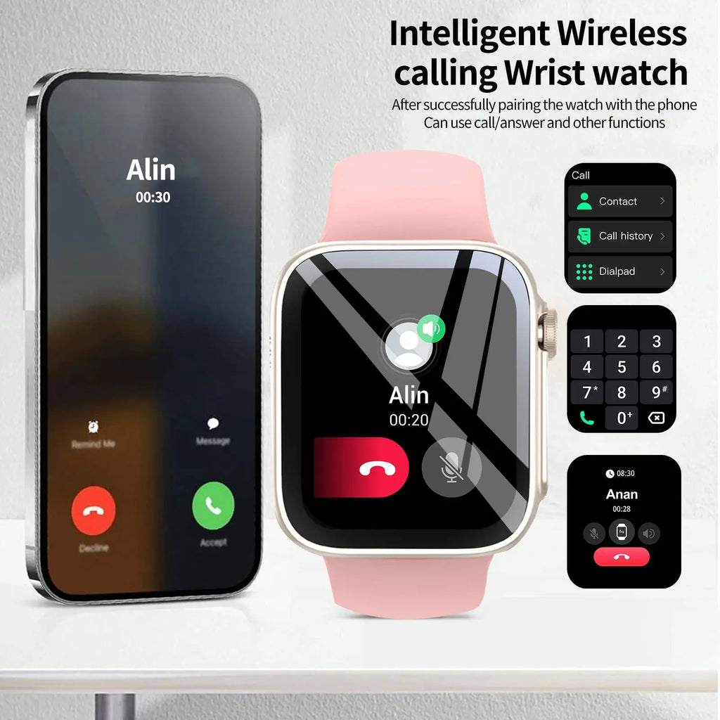 Smart Watch with 2.01-Inch HD Display – Wireless Calling/Dialing, Alarm/Message Notifications, Fitness Tracking, Music Control. Humana Conditio LLC