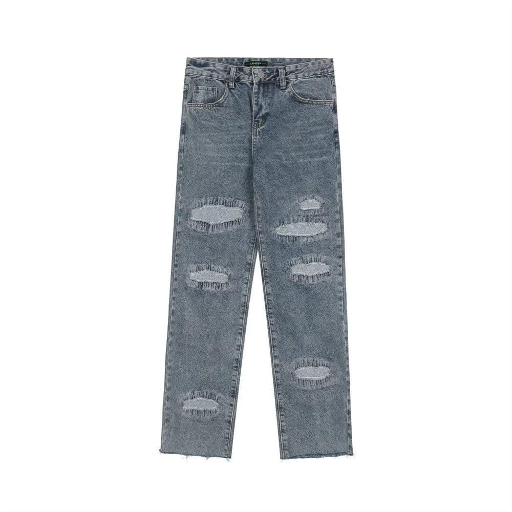 Men's Loose Fit Ripped Jeans owen seak Store